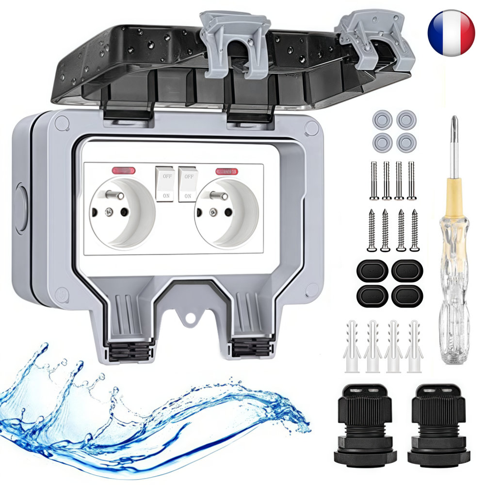 Outdoor Power Outlet Weatherproof - EIOMR France IP66 Weatherproof Outdoor Socket,