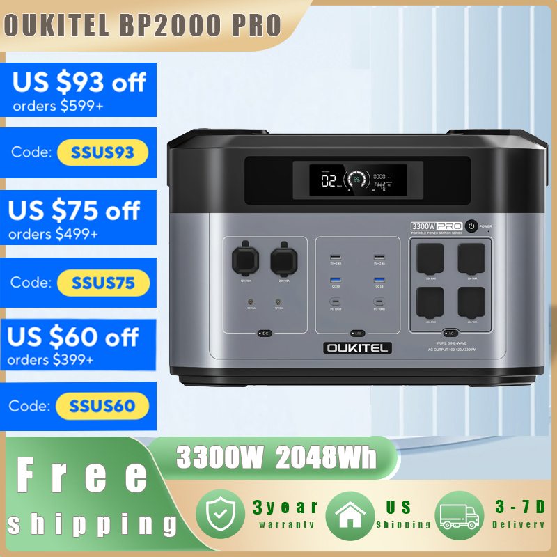 Outdoor Power Meter - OUKITEL BP2000 PRO Portable Power Station