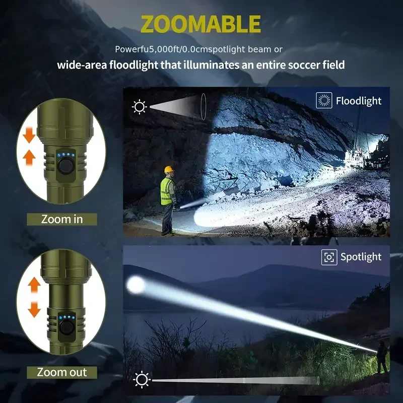 Bright Zoomable Flashlight w/  - Outdoor Power Bank avaliação e preço