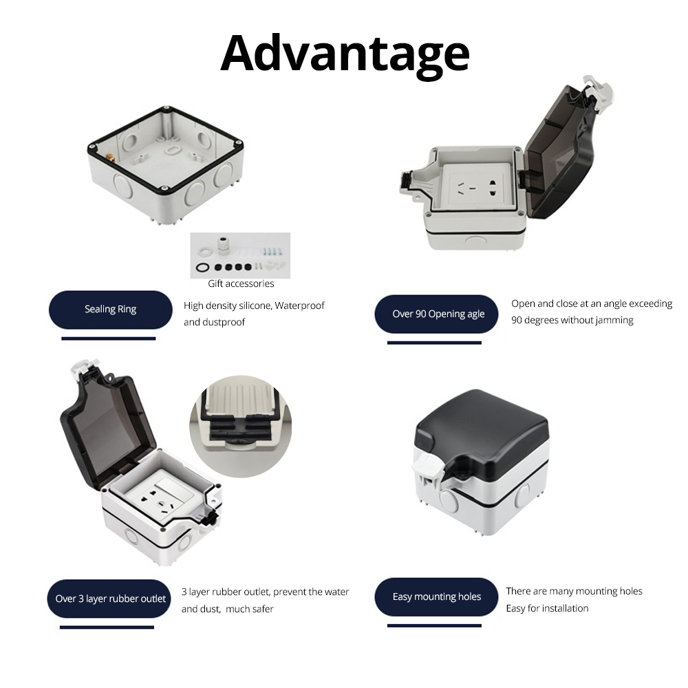 Wallpad IP66 Dustproof Waterpr - Outdoor Power Outlet Weatherproof avaliação e preço