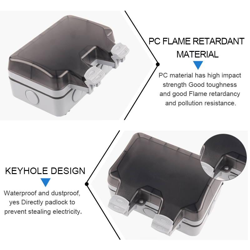 IP66 EU Germany Standard Water - Outdoor Power Outlet Weatherproof avaliação e preço