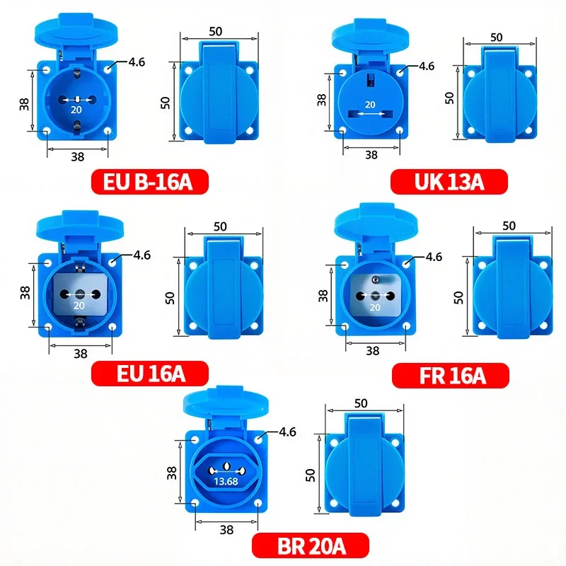 IP54 16A Waterproof Industrial - Outdoor Power Outlet Weatherproof avaliação e preço
