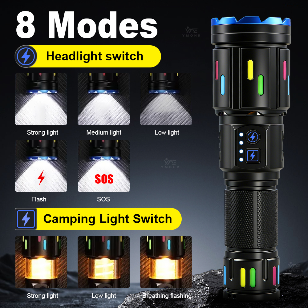 XHP70 High Power Camping Flash - Outdoor Power Bank avaliação e preço