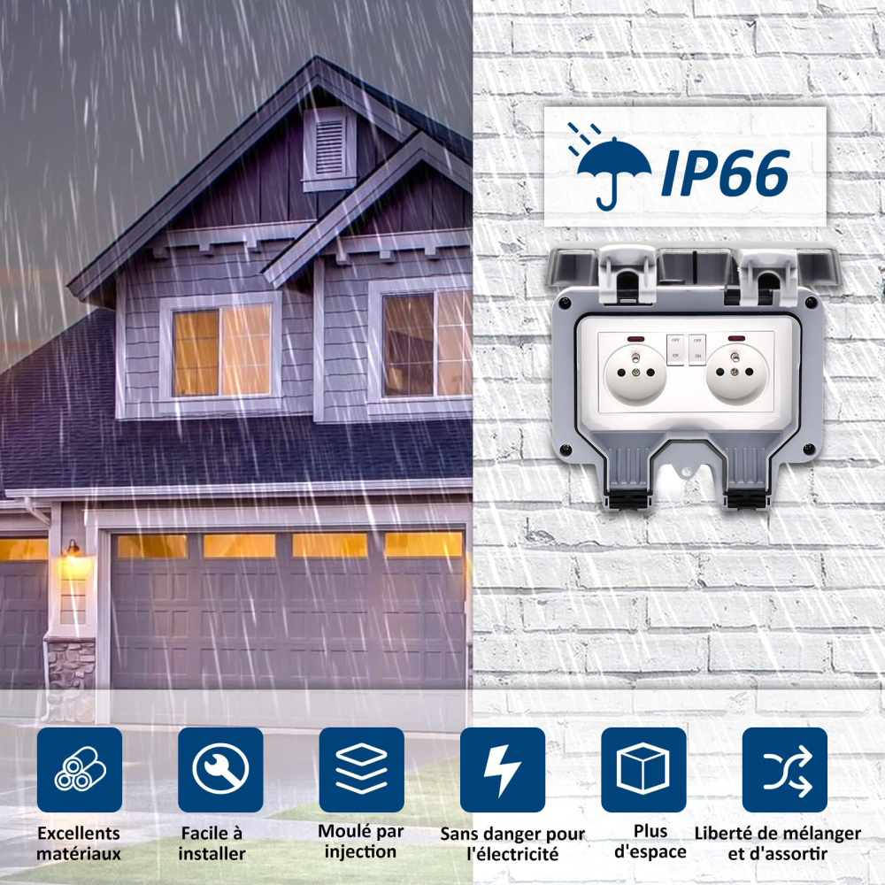 EIOMR France IP66 Weatherproof - Outdoor Power Outlet Weatherproof avaliação e preço
