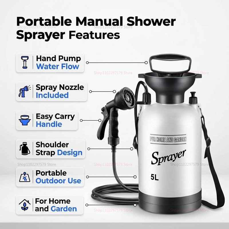 Portable Camping Shower 5L Man - Outdoor Power Meter avaliação e preço