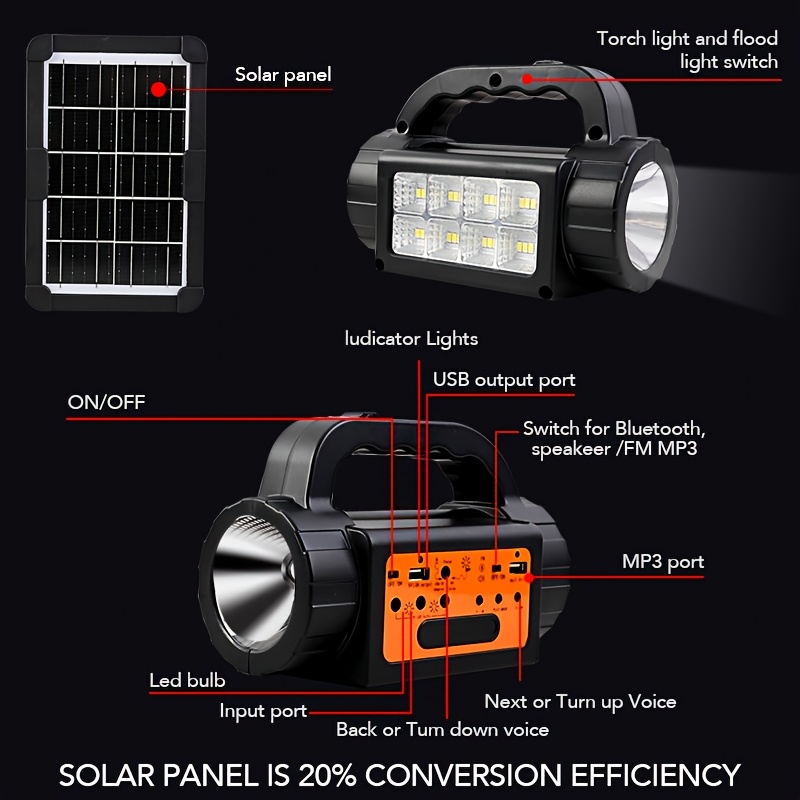 Solar Rechargeable Camping Lig - Outdoor Power Bank avaliação e preço