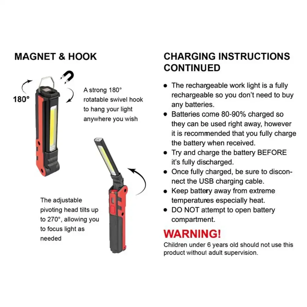 Dimmable COB LED Work Light US - Outdoor Power Bank avaliação e preço