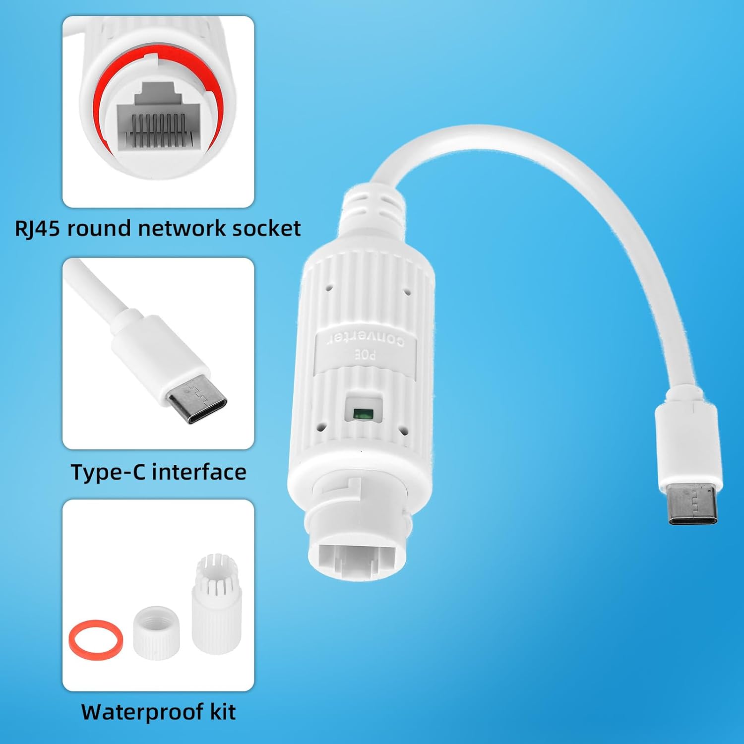 POE to USB-C Power Converter O - Outdoor Power Adapter Usb avaliação e preço