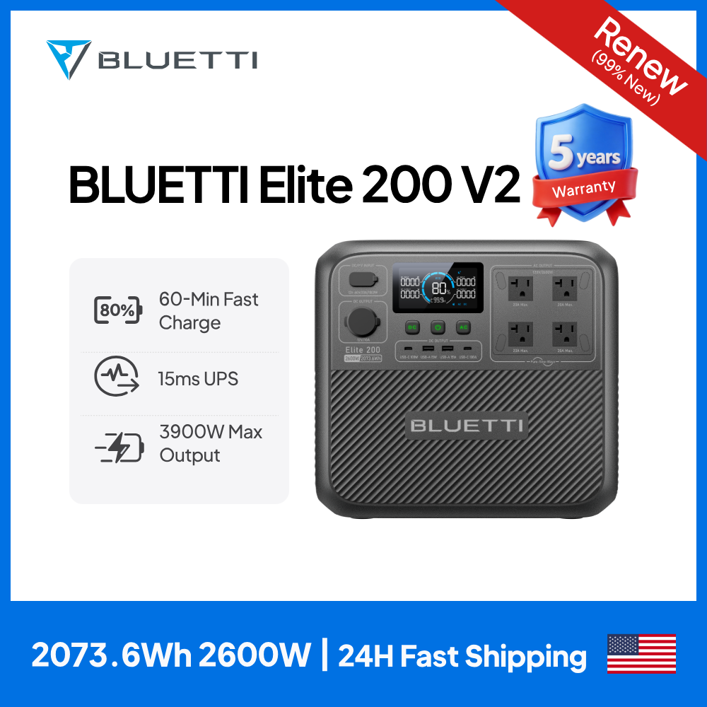 【Renew】BLUETTI Elite 200 V2 Po - Outdoor Power Source avaliação e preço