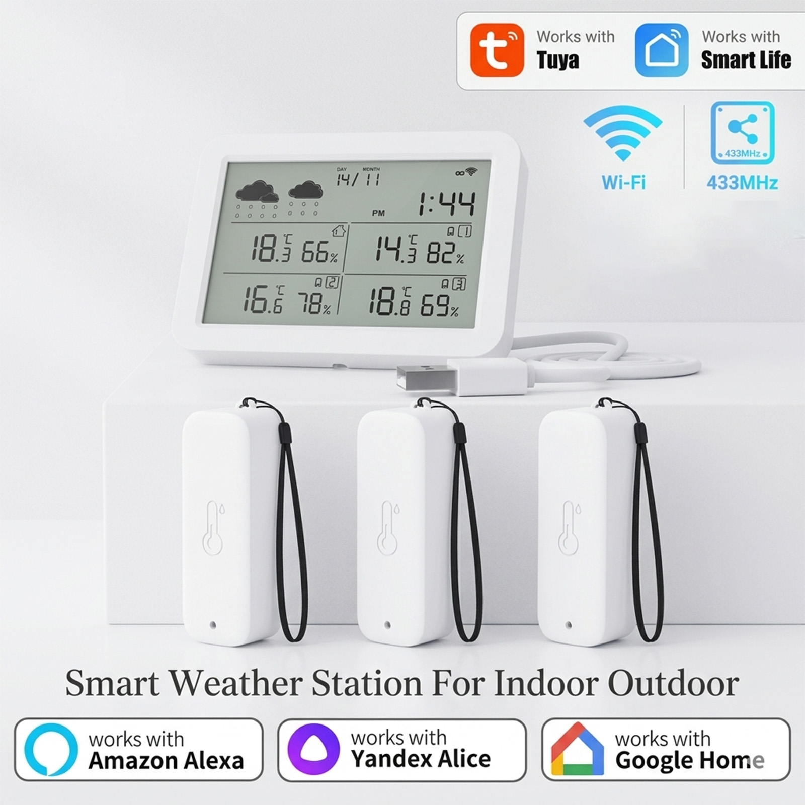 Tuya WiFi+RF433 Weather Statio - Outdoor Power Meter avaliação e preço