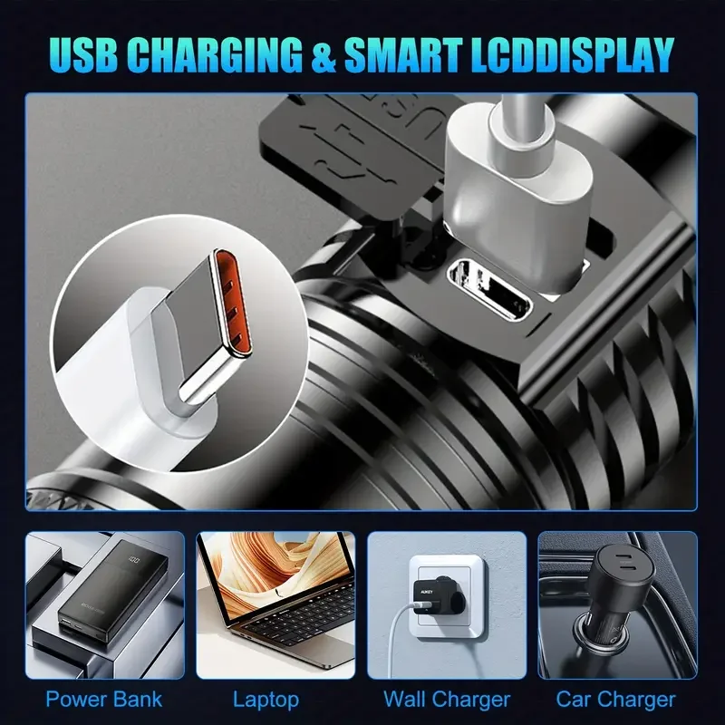 Tactical LED Flashlight 2000LM - Outdoor Power Bank avaliação e preço