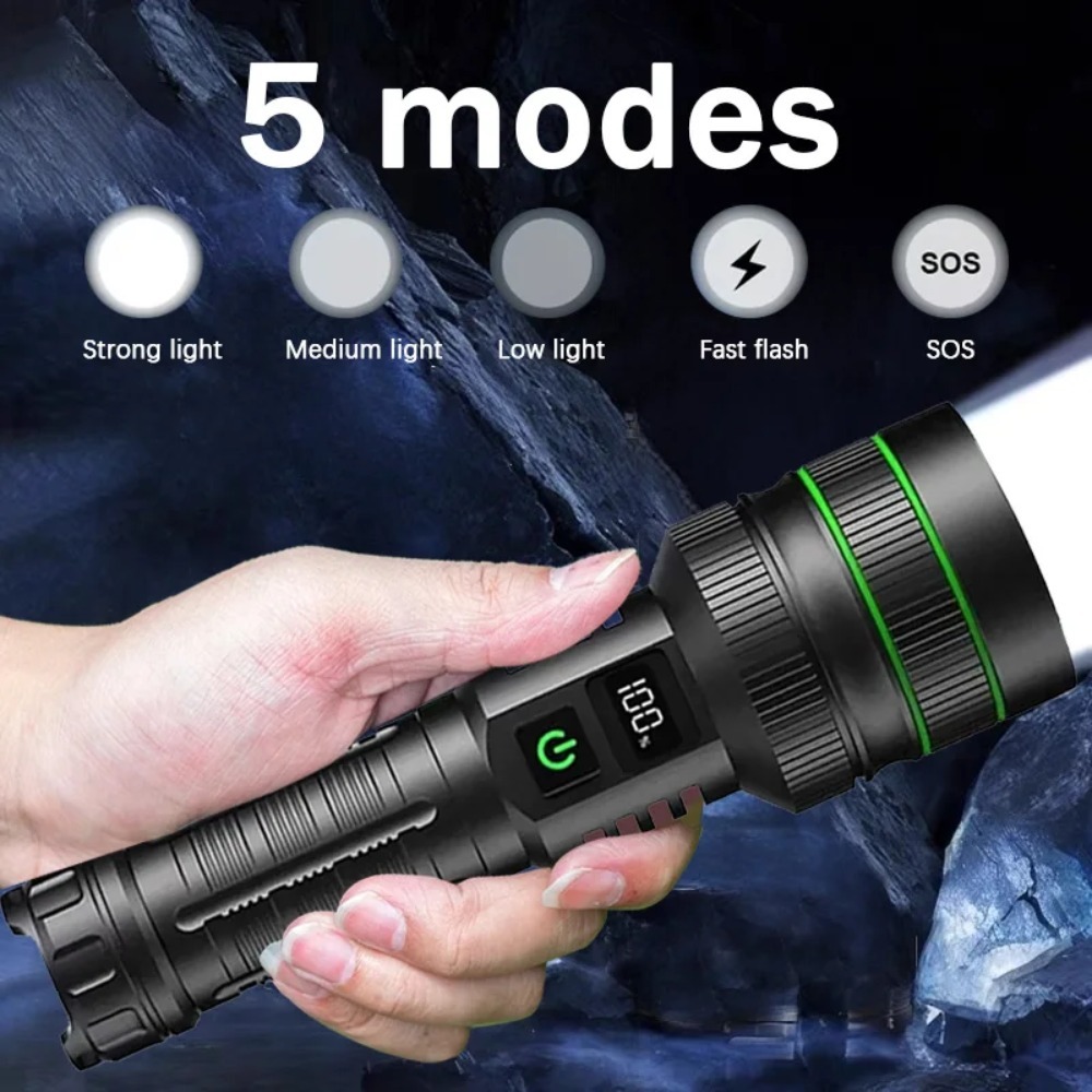 Powerful LED Flashlight Zoomab - Outdoor Power Bank avaliação e preço
