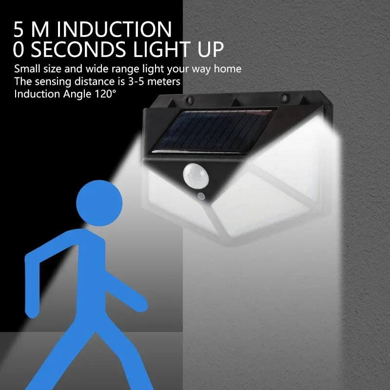 Motion Sensor 100LED Solar Wal - Outdoor Power Outlet Weatherproof avaliação e preço