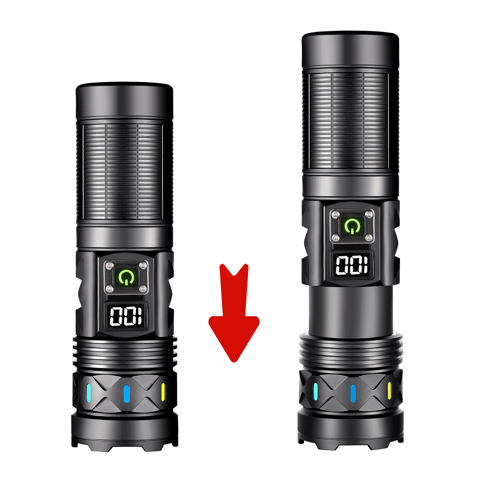 High Power LED Flashlight Tele - Outdoor Power Meter avaliação e preço